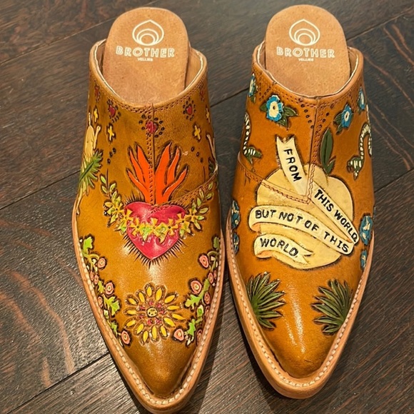 Brother Vellies Shoes - Brother Vellies Colorful Handpainted Eve Doodle Mules